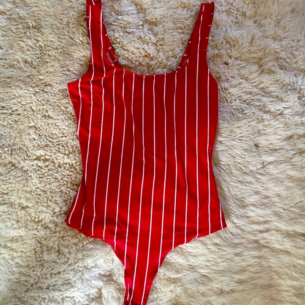 Red striped bodysuit